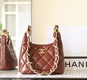 Chanel Small hobo bag, Shiny lambskin & gold-tone bag - 22.5x19.5x8.5cm - 1