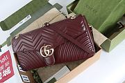 Gucci GG Marmont large shoulder bag in burgundy - 40x21x8.5CM - 6