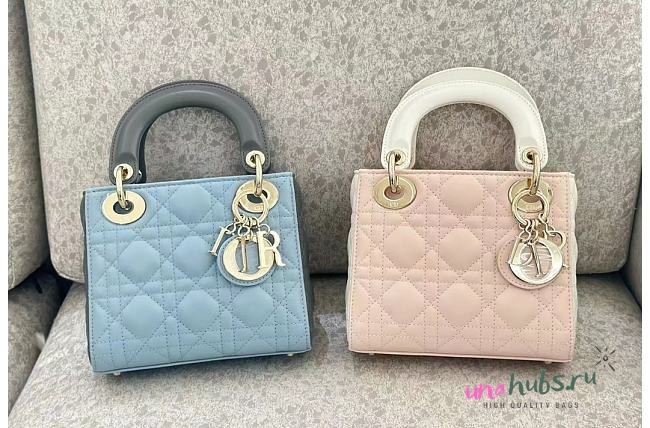 Dior Lady Small Two Tone Pink and White Bag  - 1