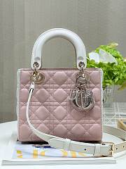 Dior Lady Small Two Tone Pink and White Bag  - 2