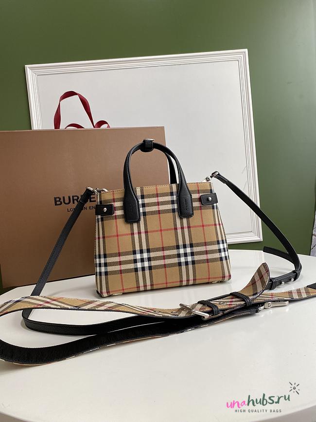 Burberry Goatskin Vintage Check Medium Bag - 26 x 12 x 19cm - 1