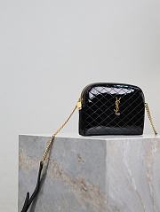 YSL Gaby Patent Black Leather Bag - 19x3x3.5cm  - 6