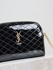 YSL Gaby Patent Black Leather Bag - 19x3x3.5cm  - 4