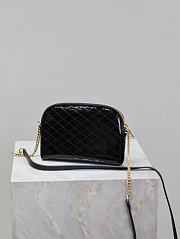 YSL Gaby Patent Black Leather Bag - 19x3x3.5cm  - 3