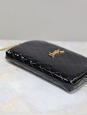 YSL Gaby Patent Black Leather Bag - 19x3x3.5cm  - 2