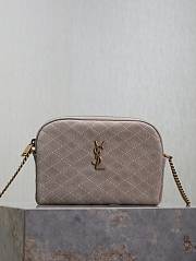 	 YSL Gaby Suede Grey Leather Bag - 19x3x3.5cm - 1