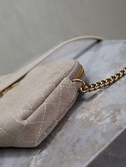 	 YSL Gaby Suede Grey Leather Bag - 19x3x3.5cm - 6