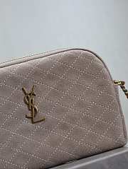 	 YSL Gaby Suede Grey Leather Bag - 19x3x3.5cm - 5