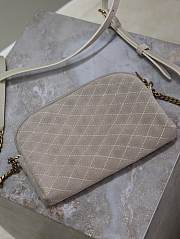 	 YSL Gaby Suede Grey Leather Bag - 19x3x3.5cm - 3