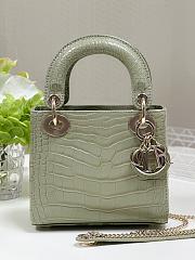 Dior Lady Mini Crocodile Green Leather Bag - 17cm - 1