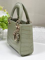 Dior Lady Mini Crocodile Green Leather Bag - 17cm - 5