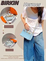 Hermes Mini Birkin Light Blue Toge Bag - 20cm - 1