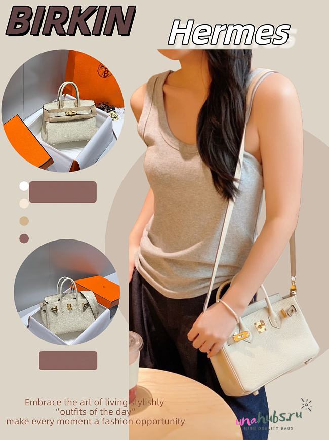 Hermes Mini Birkin Off White Toge Bag - 20cm - 1