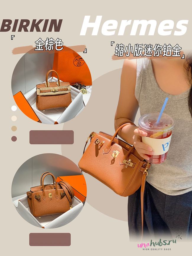 Hermes Mini Birkin Brown Toge Bag - 20cm - 1