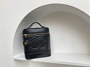 Chanel Vanity Cosmetic Case Black Leather Bag - 5