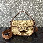 Valentino Garavani Alltime Raffia Shoulder Bag - 23.5x18x8cm - 1