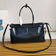 Prada glossy finish leather handbag with dark brown - 38*30*12 - 2