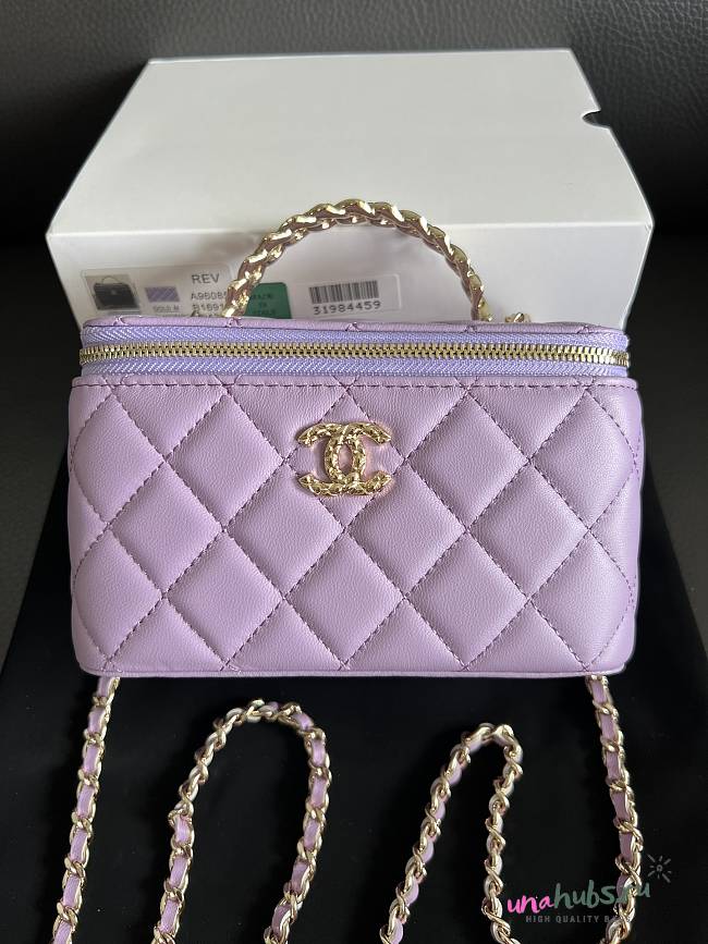 Chanel Vanity Light Purple With Top Handle  - 1