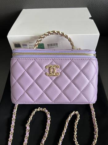 Chanel Vanity Light Purple With Top Handle 