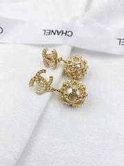 Chanel Gold Ball With Pearl Inside Earrings - 3