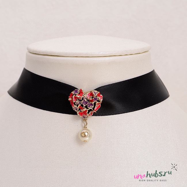 Dior Black With Heart Logo Choker - 1