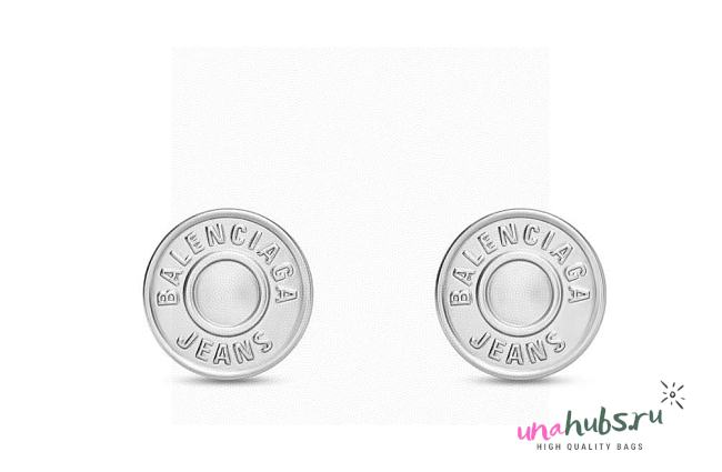 Balenciaga Jeans Stud Earrings in Silver - 1