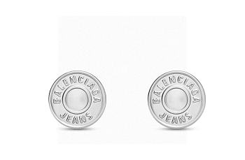 Balenciaga Jeans Stud Earrings in Silver