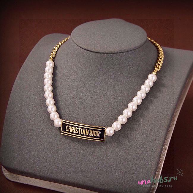 Dior Beaded Pearl Chain Necklace - 1