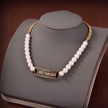 Dior Beaded Pearl Chain Necklace