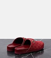 Gucci Horsebit Rosso Ancora red GG suede burgundy suede mules - 3