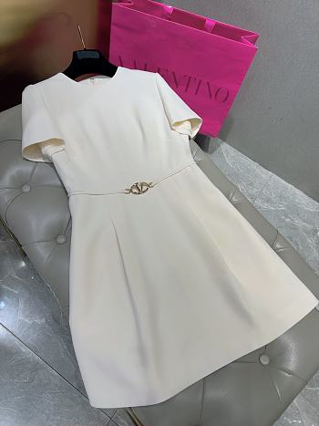 VALENTINO Wool-Silk Elegant White Dress