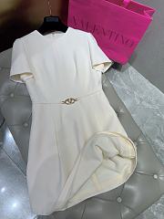 VALENTINO Wool-Silk Elegant White Dress - 4