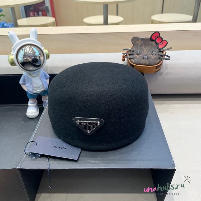 Prada Black Beret - 1