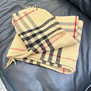 Burberry Check Wool Cashmere Hooded Scarf - 4