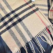 Burberry Check Wool Cashmere Hooded Scarf - 3