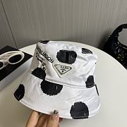 Prada Panama Re Nylon Metal Triangle logo polka dot hat - 1