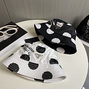 Prada Panama Re Nylon Metal Triangle logo polka dot hat - 3