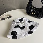 Prada Panama Re Nylon Metal Triangle logo polka dot hat - 2