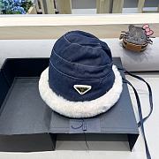 Prada Fur Denim Bucket Hat - 1