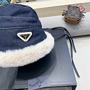 Prada Fur Denim Bucket Hat - 3