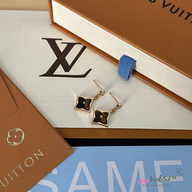 Louis Vuitton Gold Diamod Onyx Color Blossom BB Satr Earrings - 1