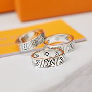 Louis Vuitton Monogram Silver Ring - 5