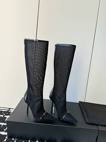 YSL Oxalis long black boots