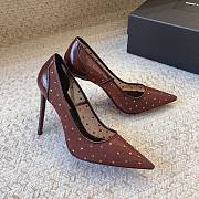 	 YSL ANJA pumps in rhinestone mesh in brown 10.5cm - 1