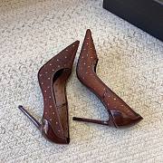 	 YSL ANJA pumps in rhinestone mesh in brown 10.5cm - 3