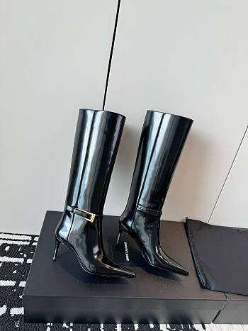 YSL 110mm vendome leather buckle long boots