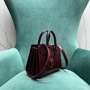 YSL Sac De Jour Crocodile Leather In Burgundy - 22x11.5x17.5 - 4