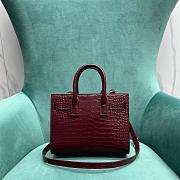 YSL Sac De Jour Crocodile Leather In Burgundy - 22x11.5x17.5 - 3