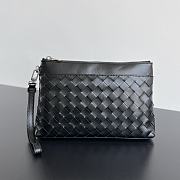 Bottega Veneta Black Intrecciato Prism Clutch Bag 25x17x4cm - 1