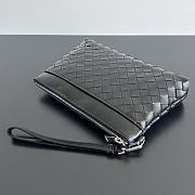 Bottega Veneta Black Intrecciato Prism Clutch Bag 25x17x4cm - 3